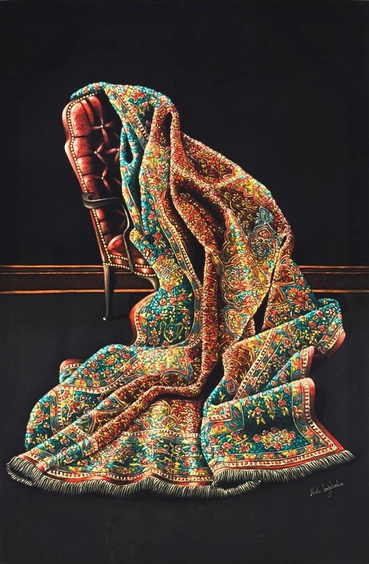 Kadife ve Nakış Yağlı Boya Tablosu