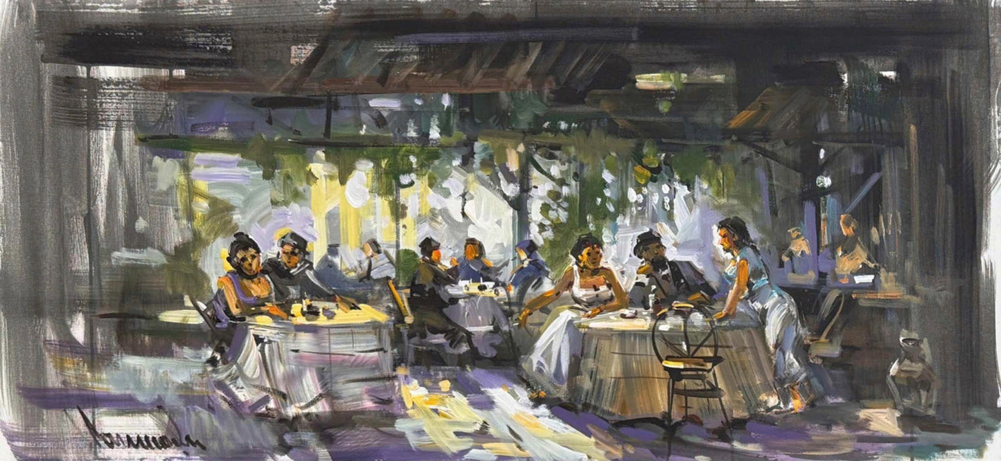 Kafede Geçen Zaman Yağlı Boya Tablosu