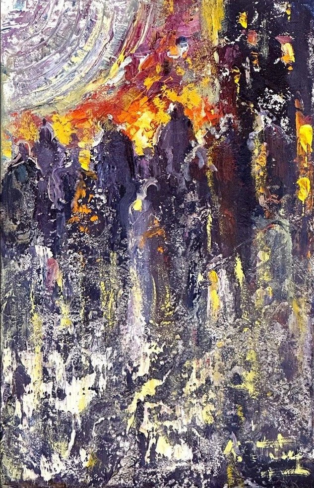 Kalabalıklarda Arayış Yağlı Boya Tablosu