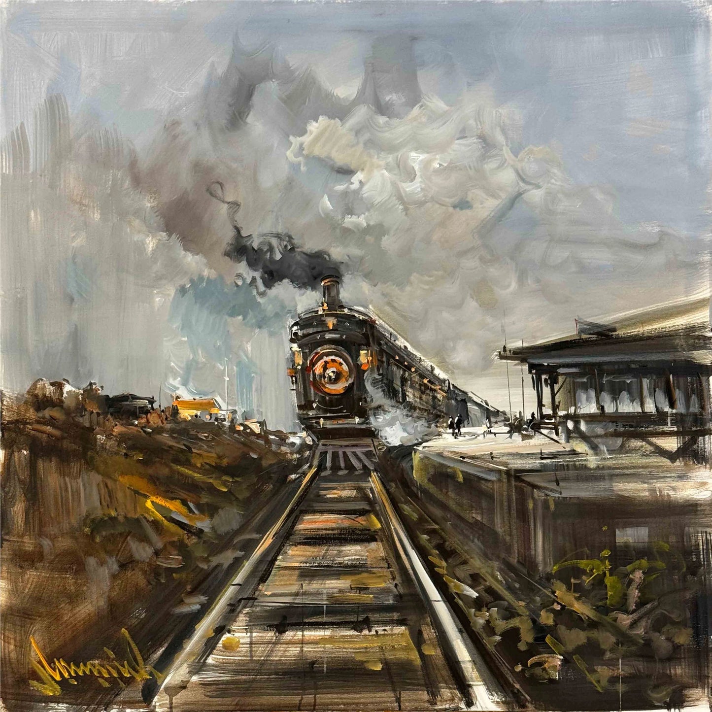 Kara Tren Yağlı Boya Tablosu