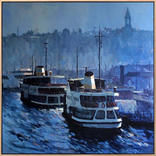 Karaköy İskelesi Yağlı Boya Tablosu Simurg Sanatevi