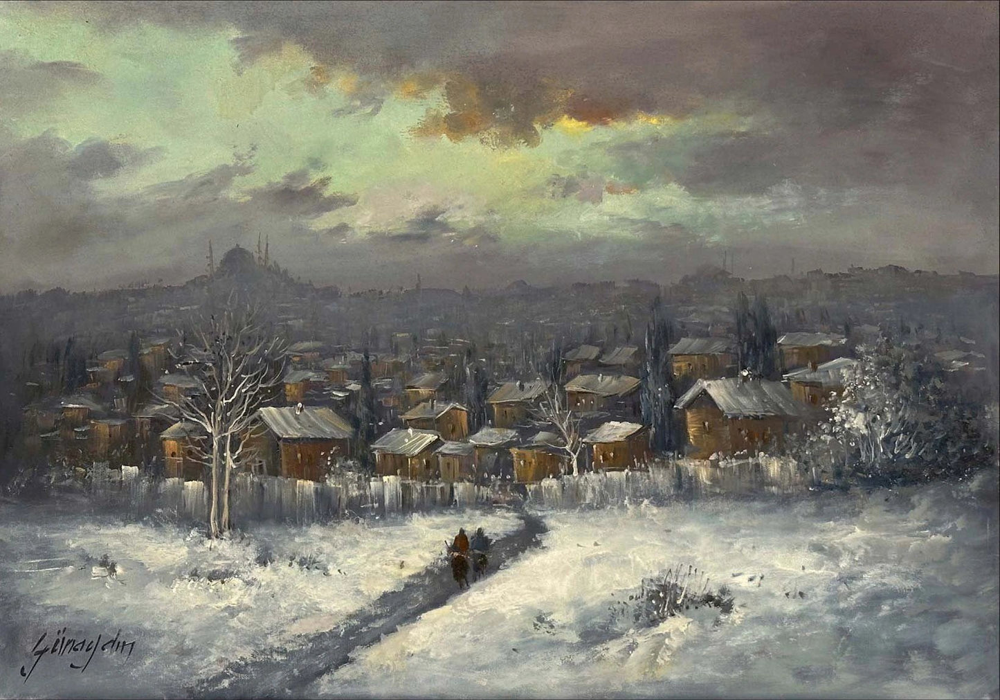 Karda Sessiz İstanbul Yağlı Boya Tablosu