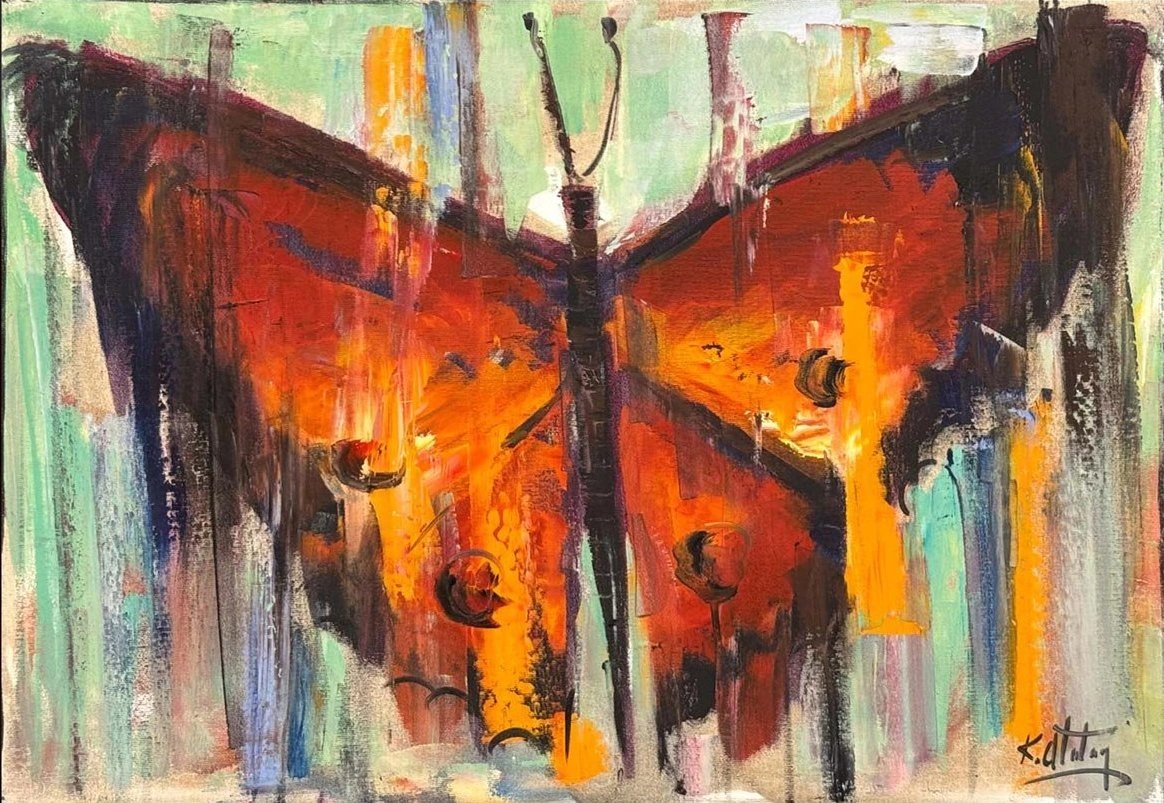 Kelebeğin Hikâyesi Yağlı Boya Tablosu