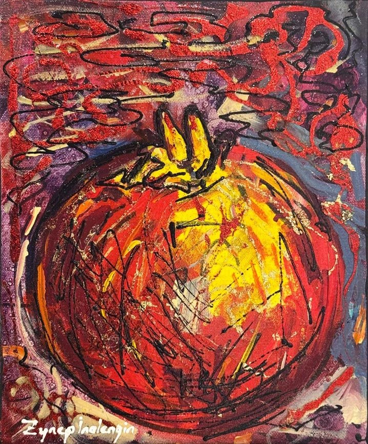 Kırmızı Bir Sır Yağlı Boya Tablosu