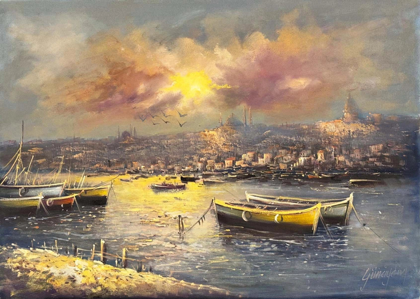 Kış Günü İstanbul Yağlı Boya Tablosu