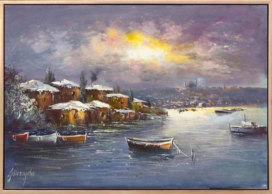 Kış İstanbul’u Yağlı Boya Tablosu Simurg Sanatevi