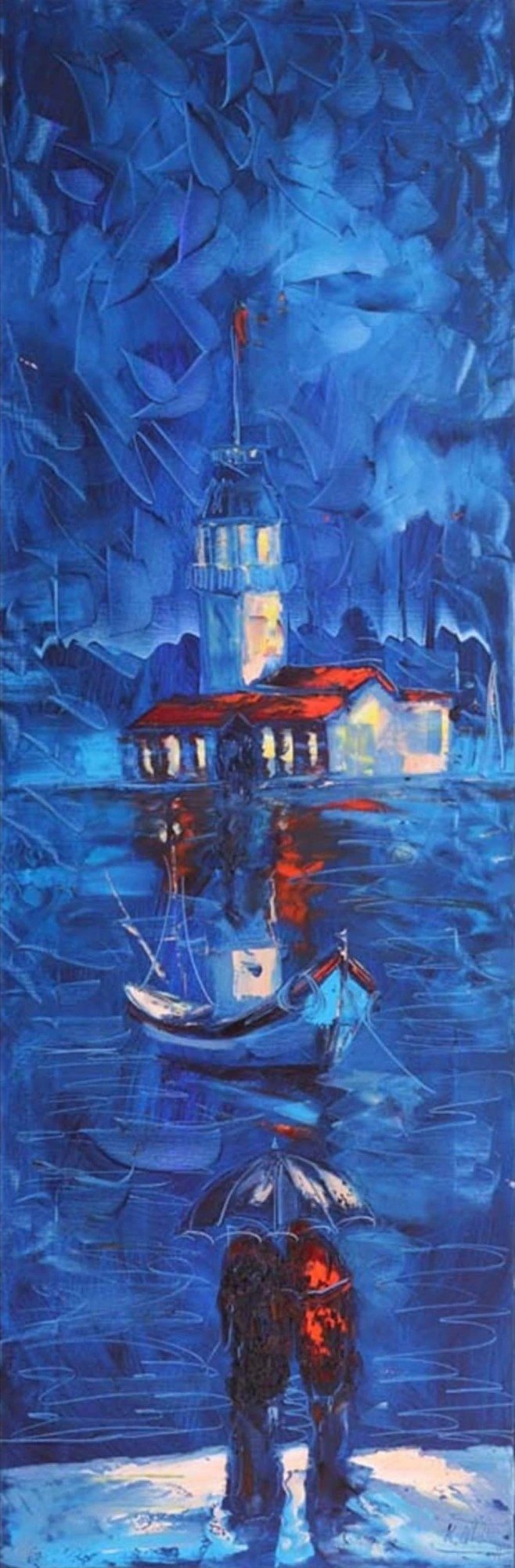 Kız Kulesinde Bekleyiş Yağlı Boya Tablosu