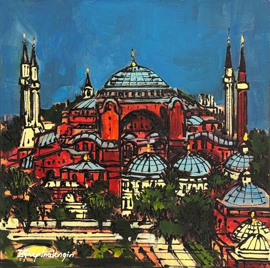 Kubbe Altında Ayasofya Yağlı Boya Tablosu Simurg Sanatevi