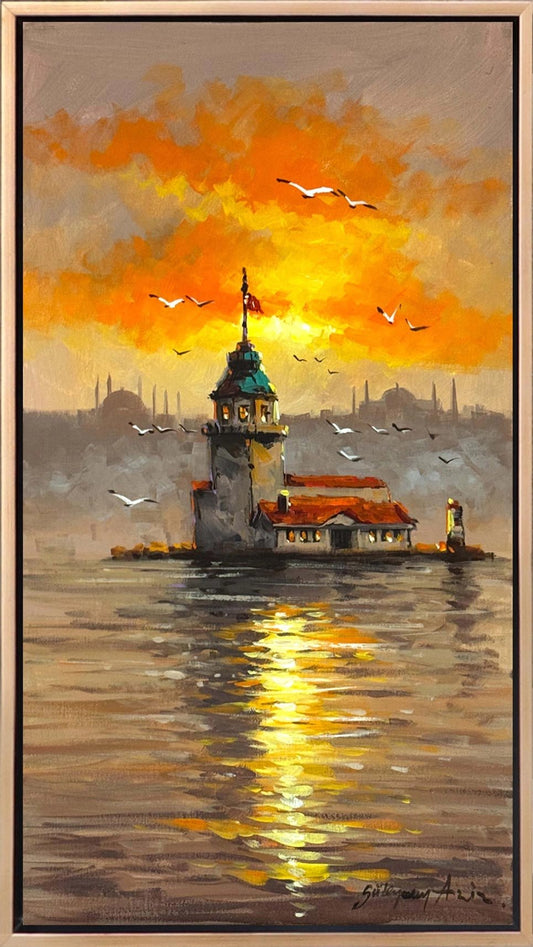 Kuleye Doğru Yağlı Boya Tablosu Simurg Sanatevi