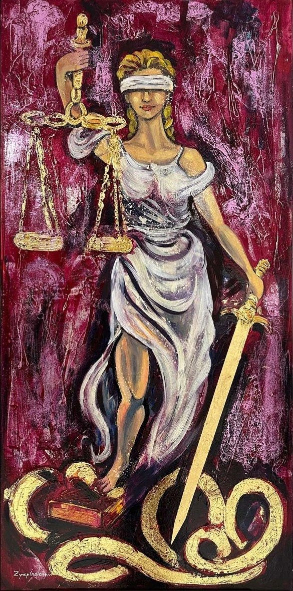 Lady Justitia Yağlı Boya Tablosu Simurg Sanatevi