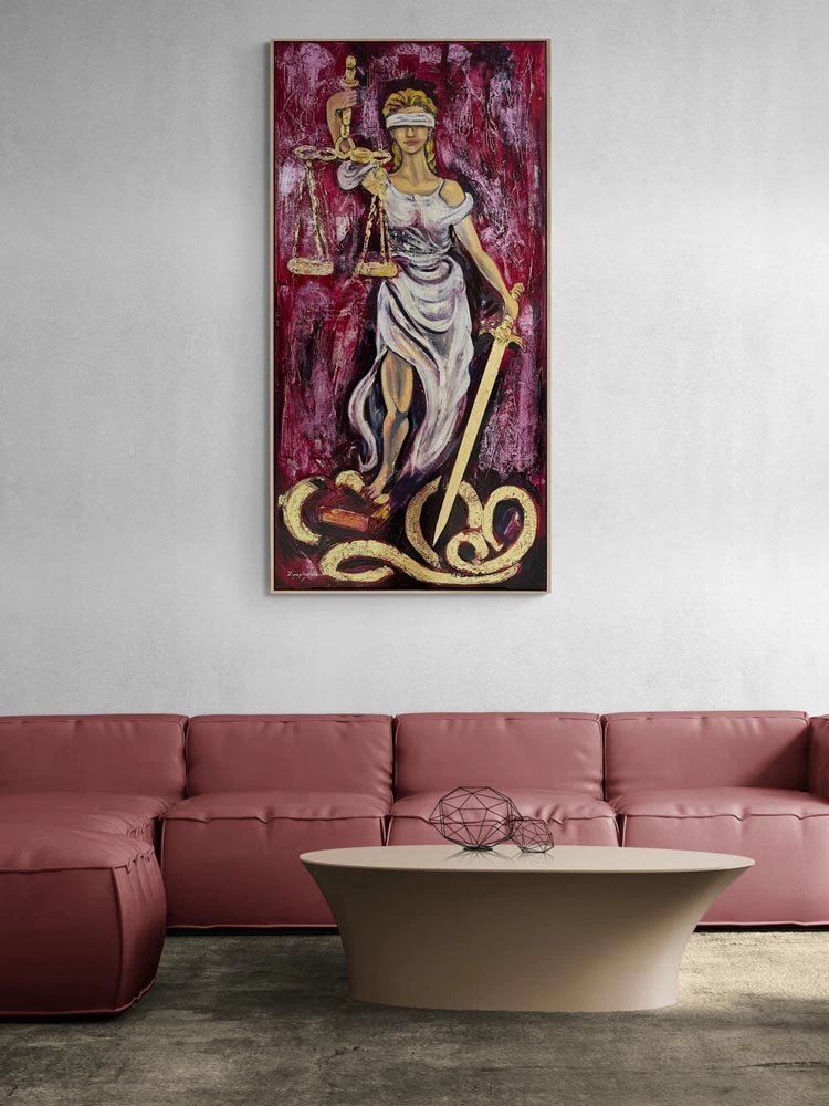 Lady Justitia Yağlı Boya Tablosu Simurg Sanatevi