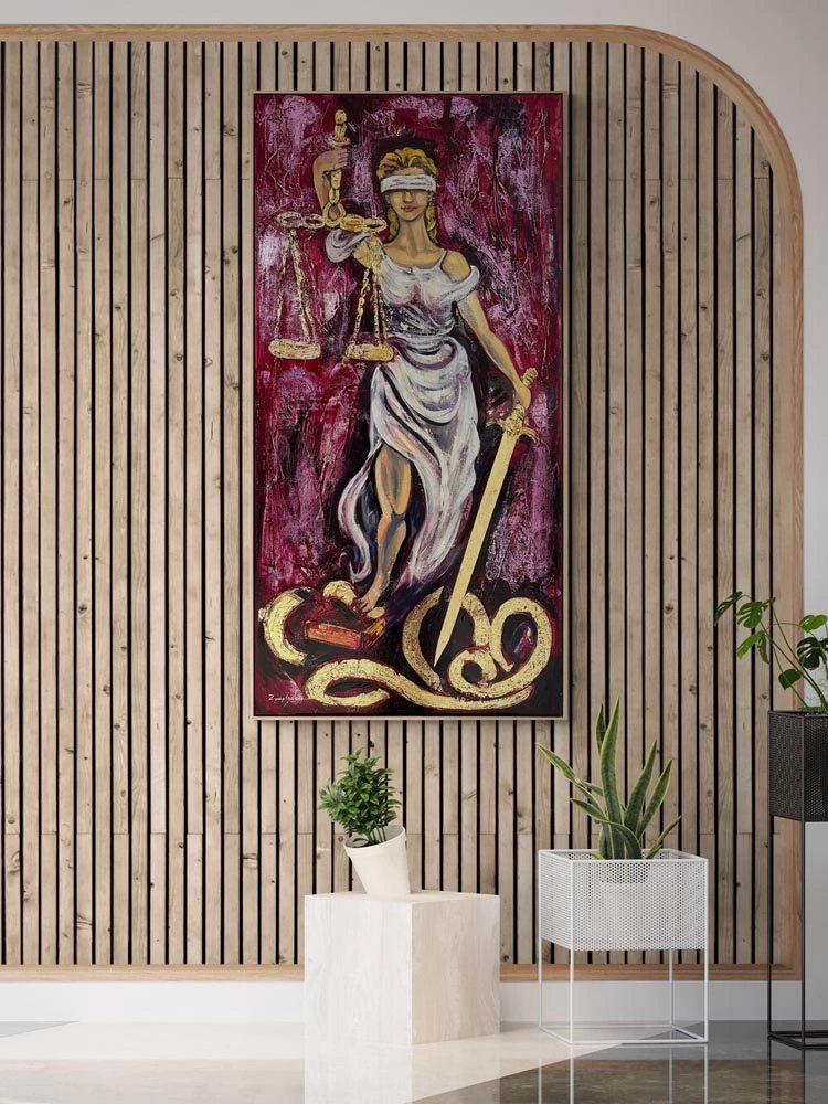 Lady Justitia Yağlı Boya Tablosu Simurg Sanatevi