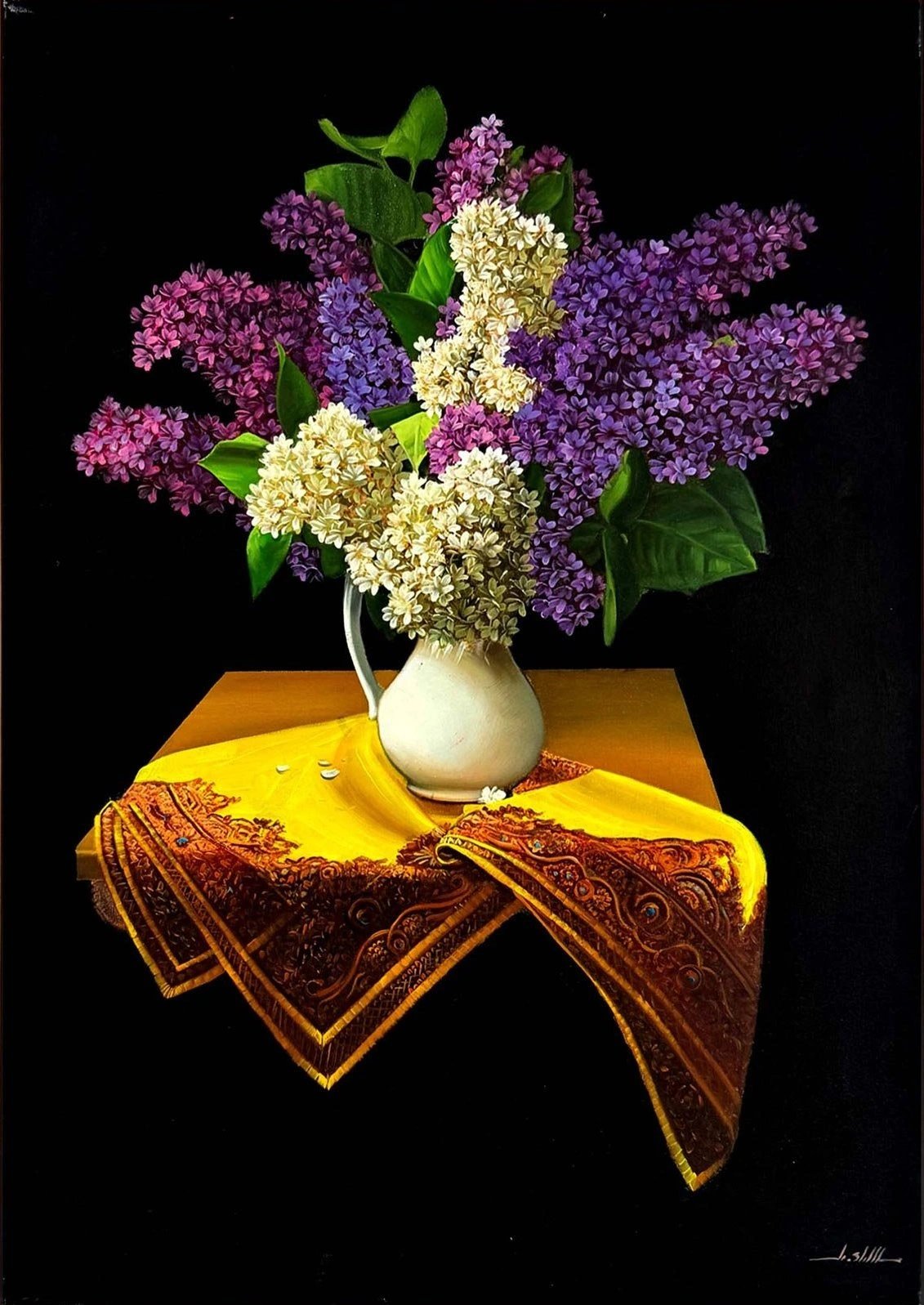 Leylakların Arasında Hatıra Yağlı Boya Tablosu