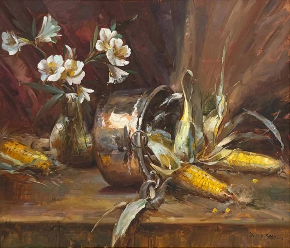 Masanın Üzerinde Zaman Yağlı Boya Tablosu