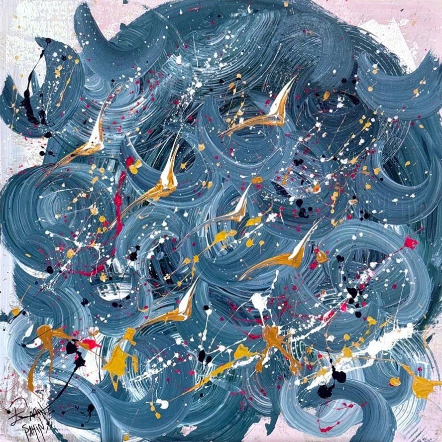 Mavi Bulutların Şarkısı Yağlı Boya Tablosu