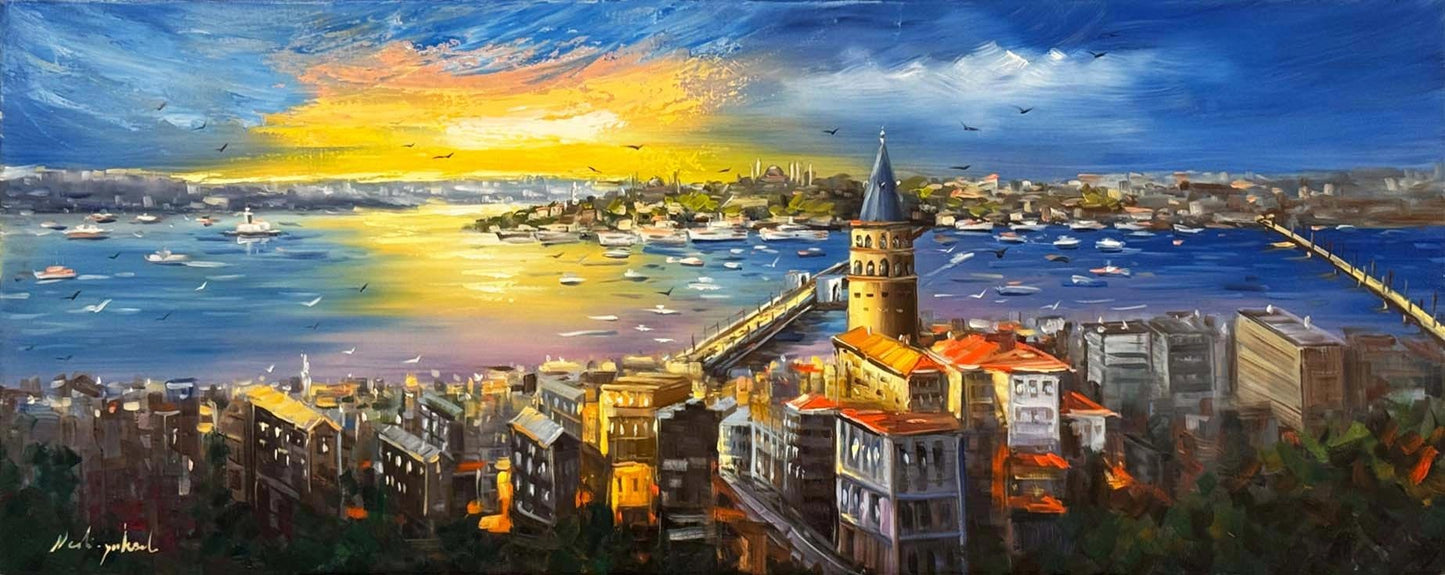 Mavide Kaybolan İstanbul Yağlı Boya Tablosu