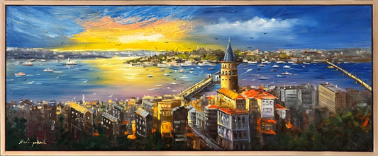 Mavide Kaybolan İstanbul Yağlı Boya Tablosu Simurg Sanatevi