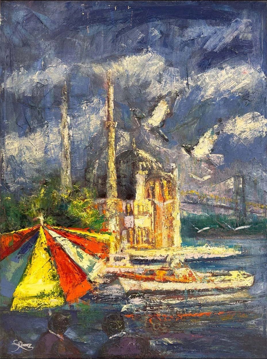 Ortaköy'de Vakit Yağlı Boya Tablosu