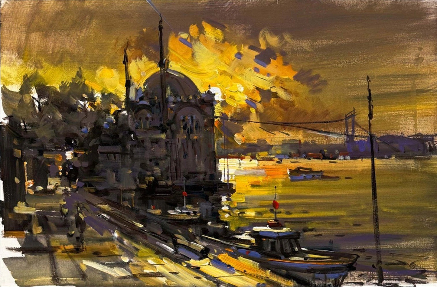Ortaköy’de Bir An Yağlı Boya Tablosu