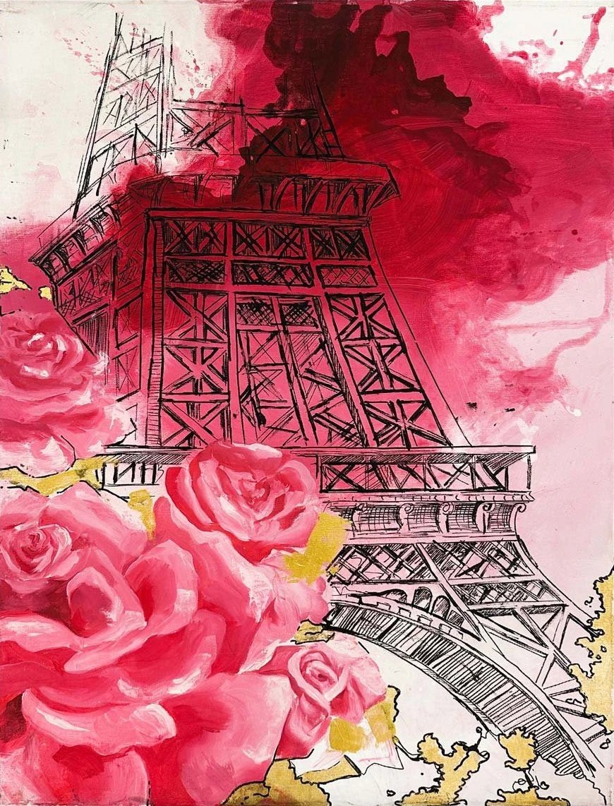Paris'te Aşk Yağlı Boya Tablosu
