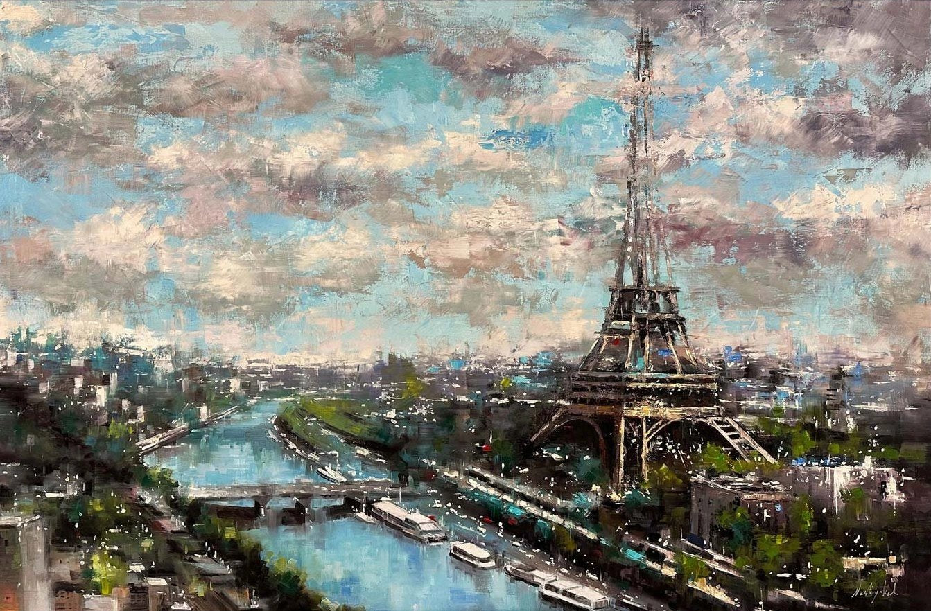 Paris'te Bir Akşam Yağlı Boya Tablosu