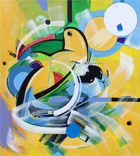 Tropikal Kuşların Dansı Yağlı Boya Tablosu