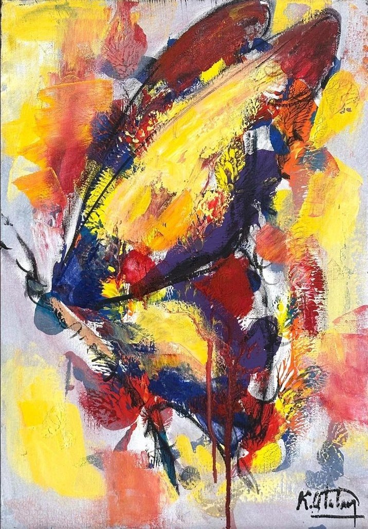 Renklerin Kanatları Yağlı Boya Tablosu