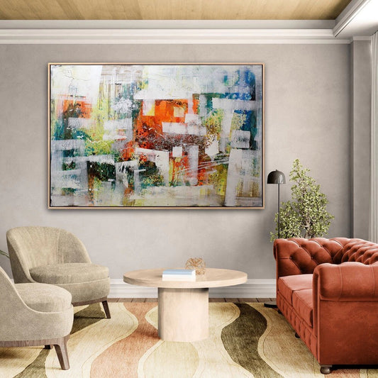 Renkli Doku Siparişe Özel Soyut Yağlı Boya Tablo