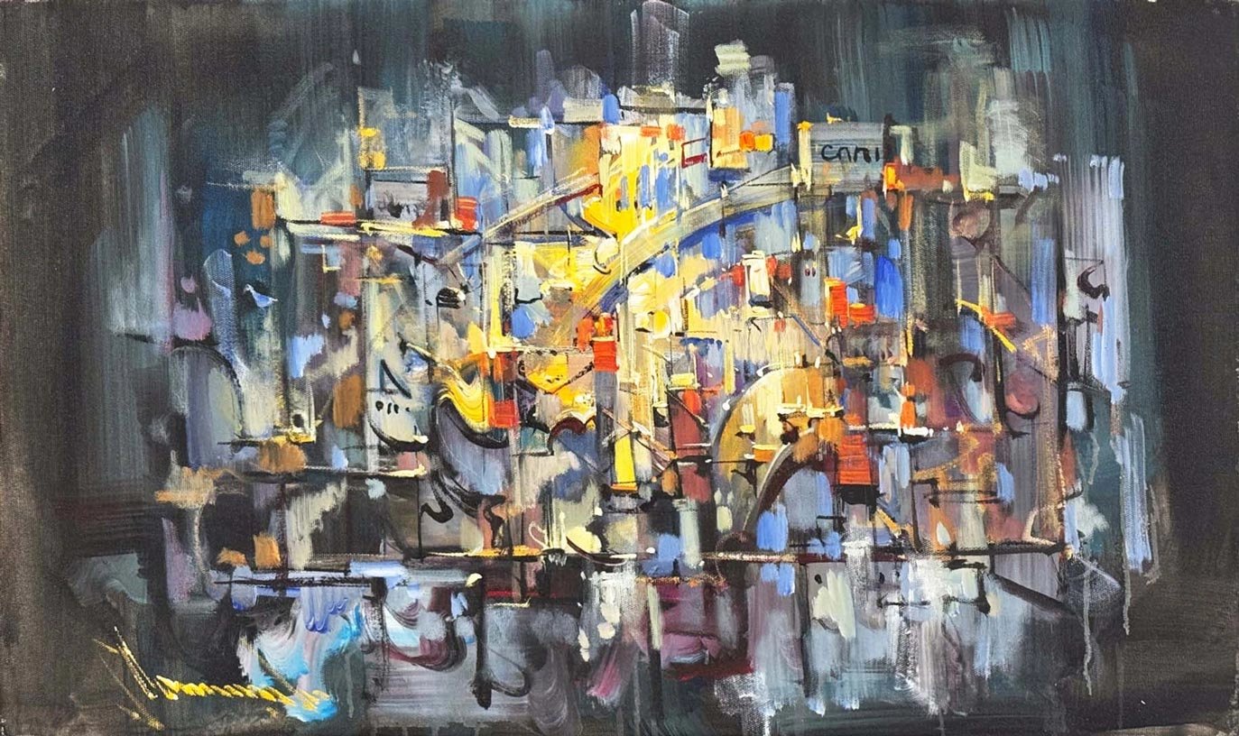 Ritmik Nesneler Yağlı Boya Tablosu