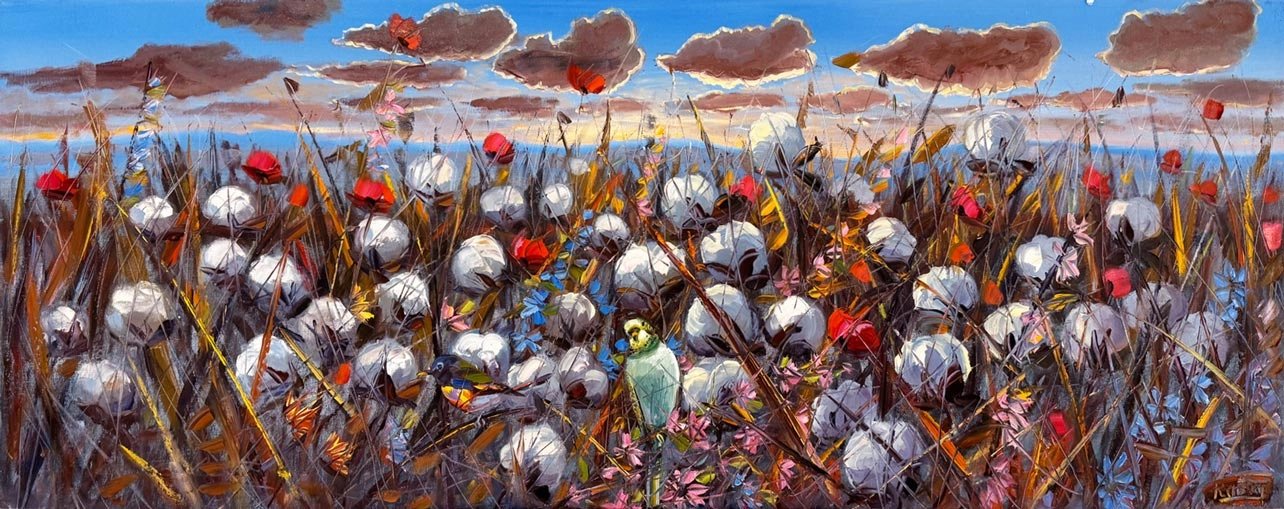 Rüzgarın Topladığı Pamuk Yağlı Boya Tablosu