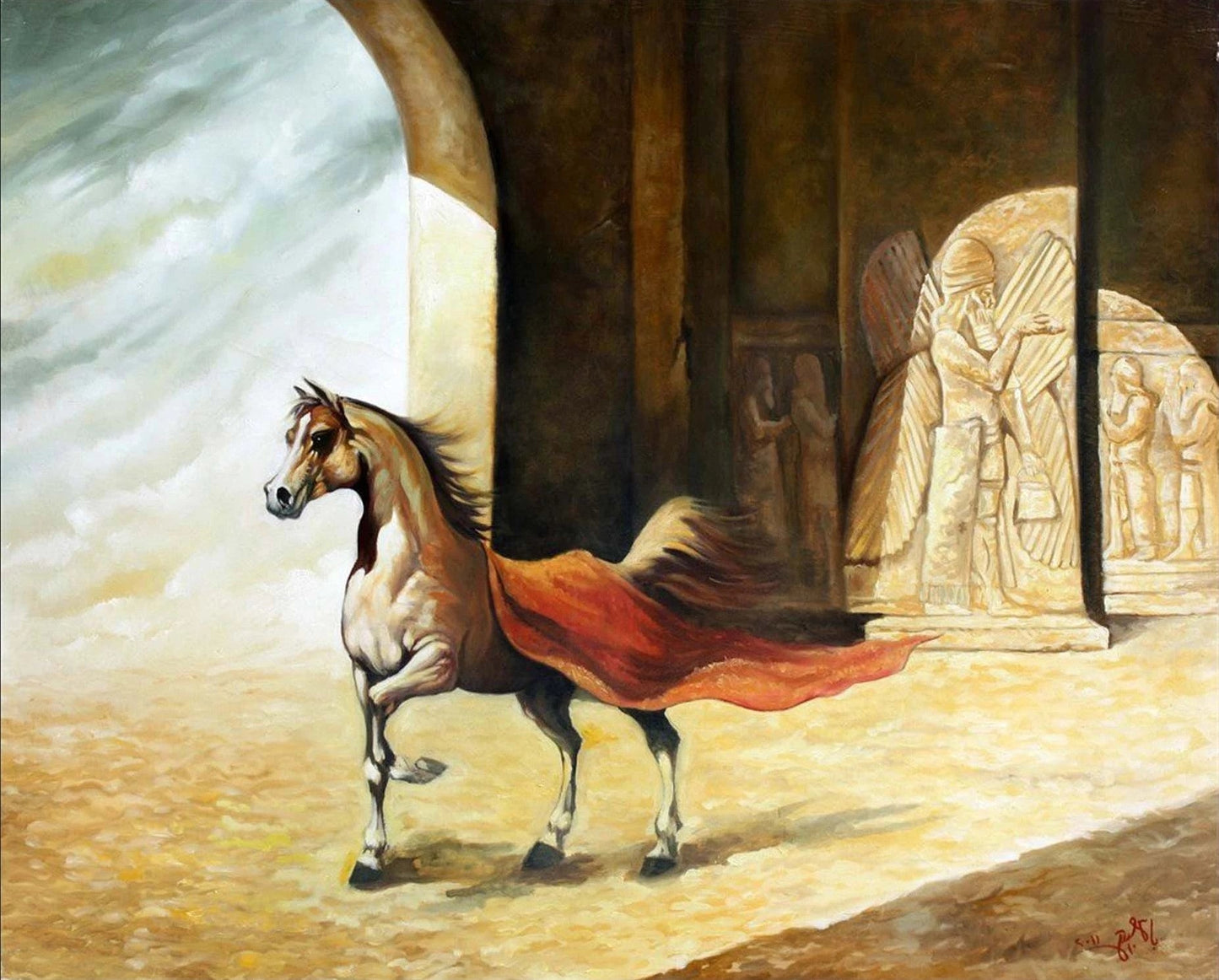 Saray Atı Yağlı Boya Tablosu