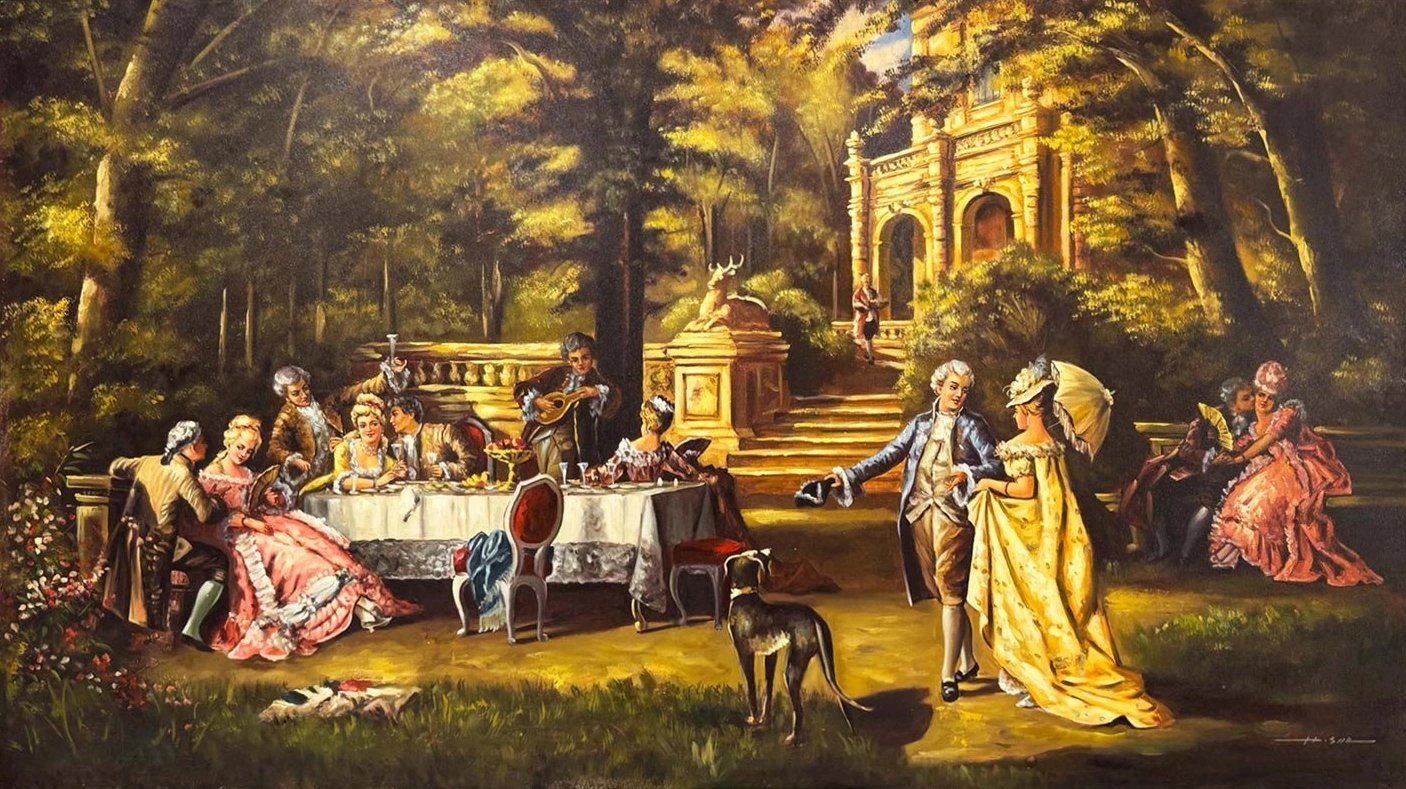 Saray Bahçesinde Yağlı Boya Tablosu