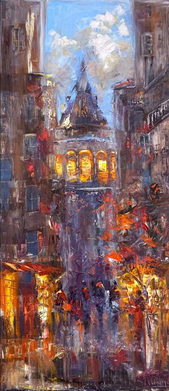Şehrin Gürültüsü Yağlı Boya Tablosu