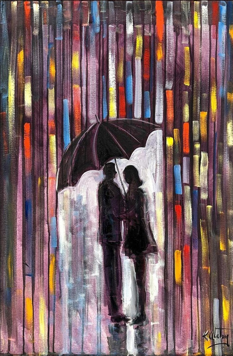 Şemsiyenin Altındaki Sözler Yağlı Boya Tablosu