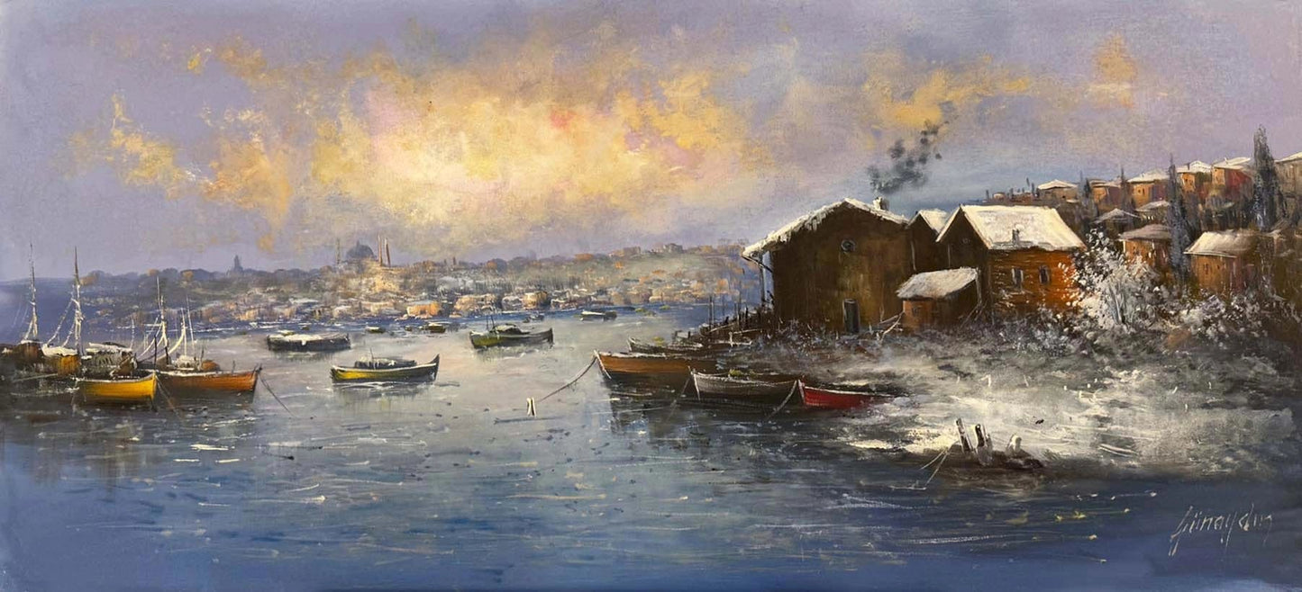 Sessiz Sular İstanbul Yağlı Boya Tablosu