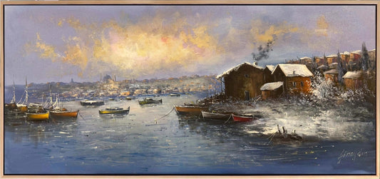 Sessiz Sular İstanbul Yağlı Boya Tablosu Simurg Sanatevi