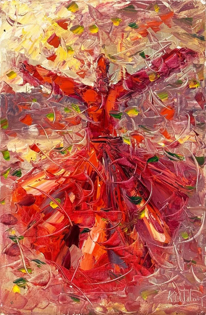 Sessiz Zikir Semazen Yağlı Boya Tablosu