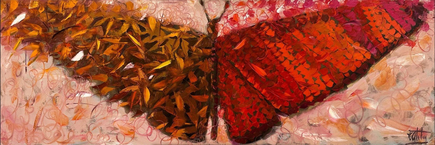 Sonbaharda Kelebek Yağlı Boya Tablosu