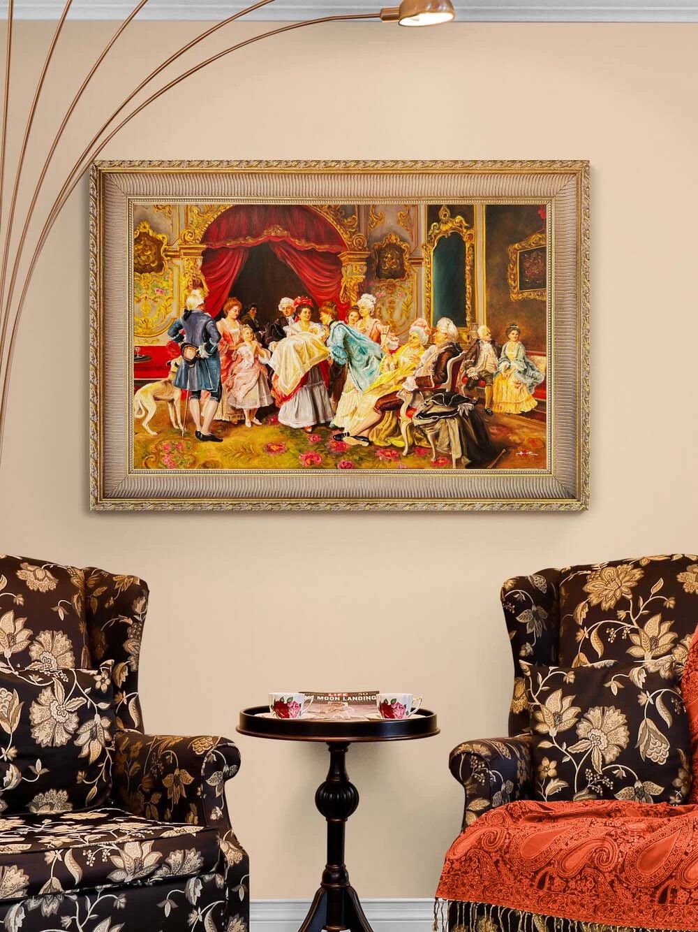 Soylu Aile Portresi Yağlı Boya Tablosu Simurg Sanatevi