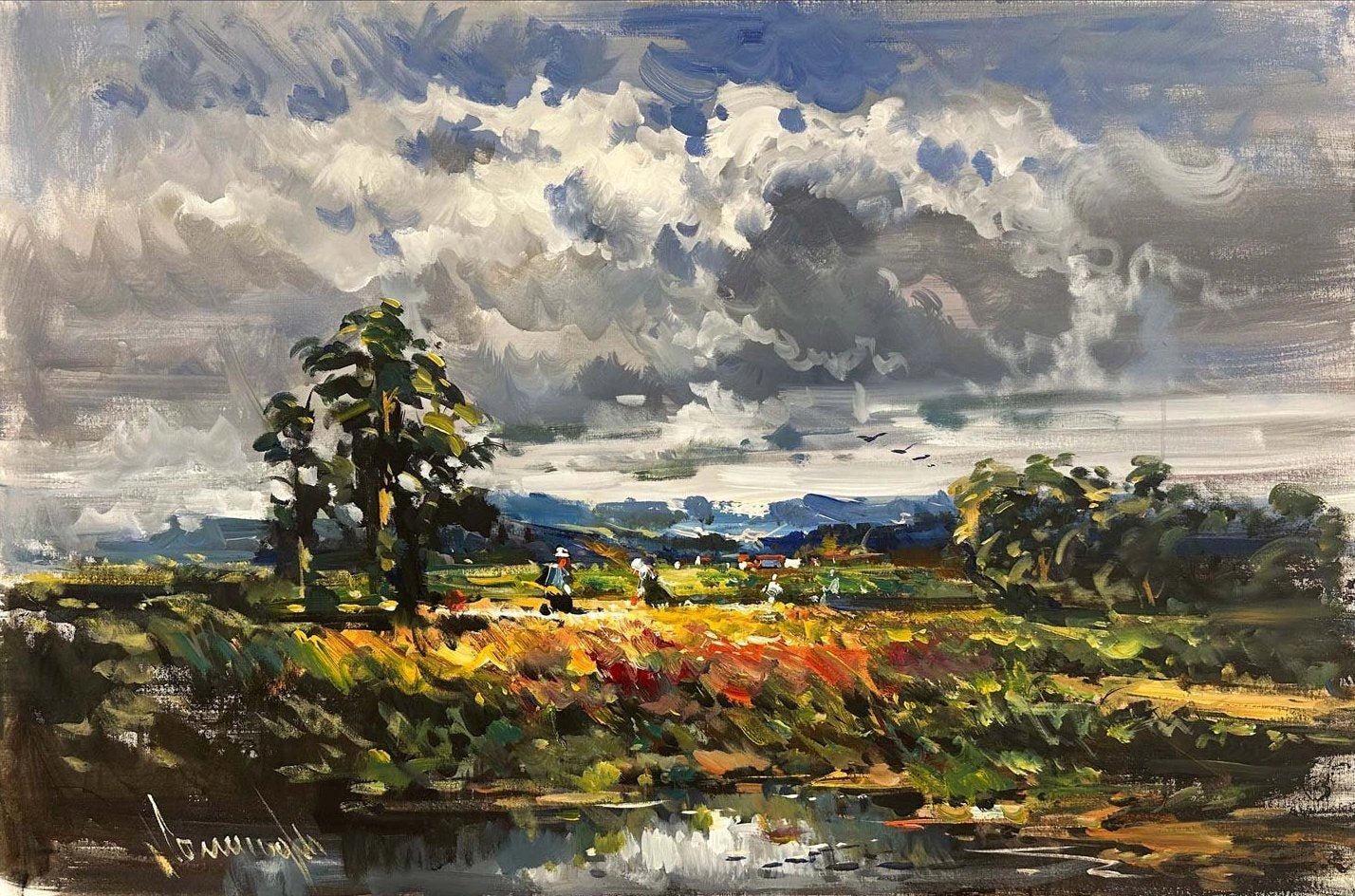 Tarlada Bir Gün Yağlı Boya Tablosu