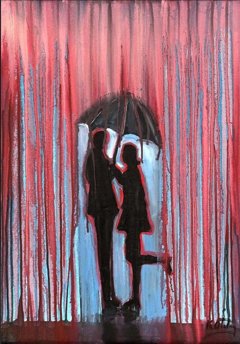 Yağmurun Kalbinde Yağlı Boya Tablosu