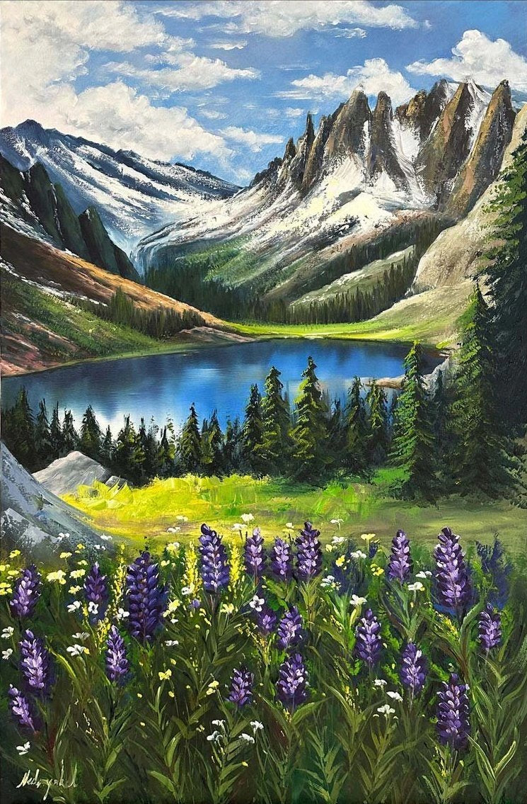 Yeşilin Kucakladığında Yağlı Boya Tablosu