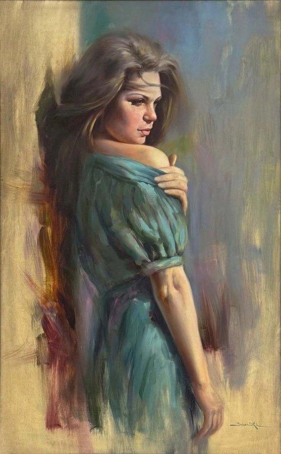 Yüzüne Düşen Zaman Yağlı Boya Tablosu