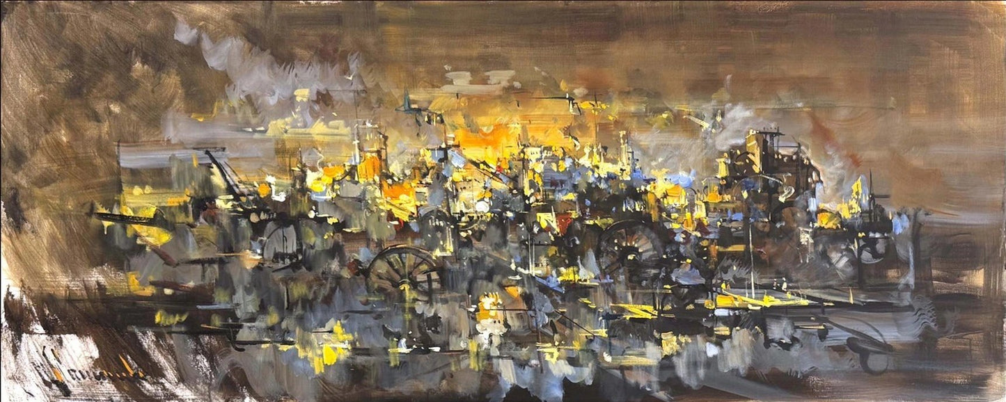 Zamanın İçinde Çarklar Yağlı Boya Tablosu