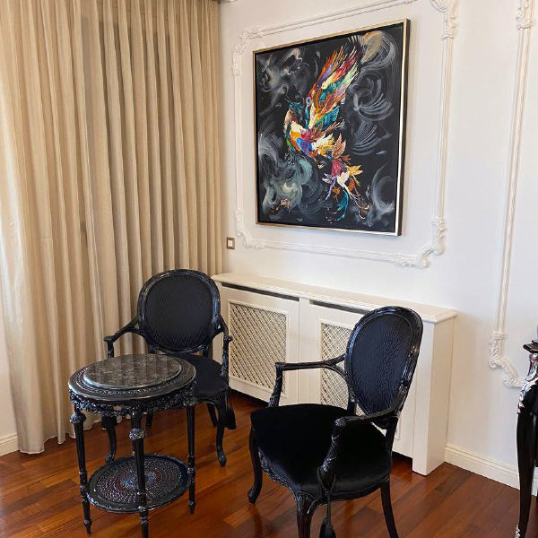 Simurg dekor tablo müşterimizin evinde dekorasyon örneği