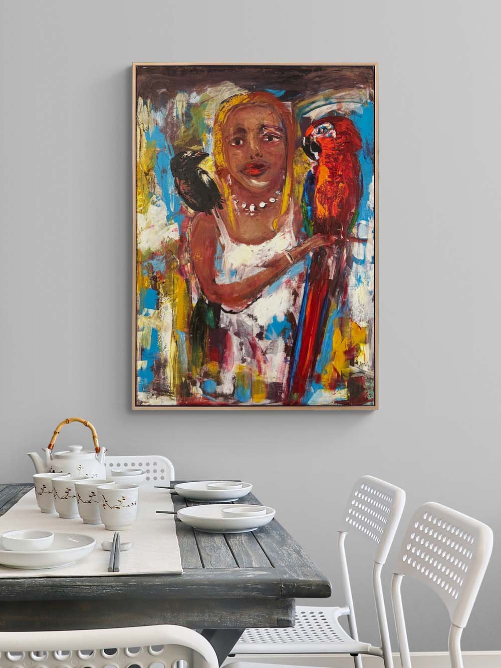 Ruhun Aynasında Kuşlar Yağlı Boya Tablosu