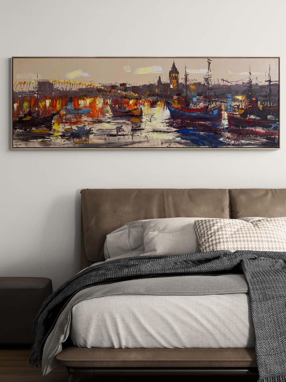 Boğazın Modern Işıltısı Yağlı Boya Tablosu