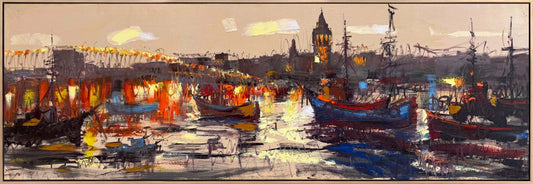 Boğazın Modern Işıltısı Yağlı Boya Tablosu