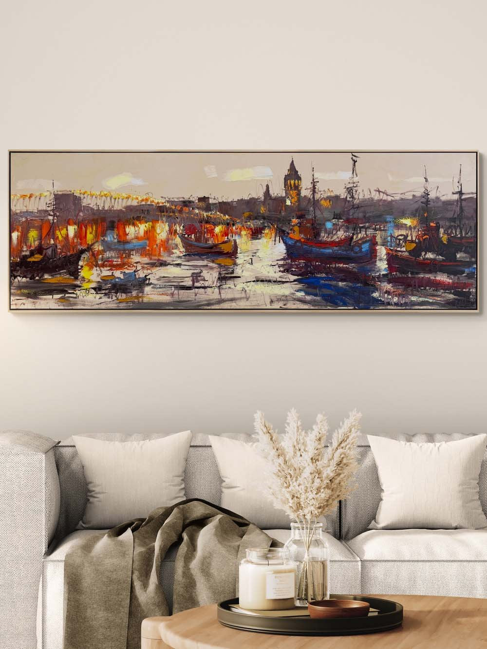 Boğazın Modern Işıltısı Yağlı Boya Tablosu