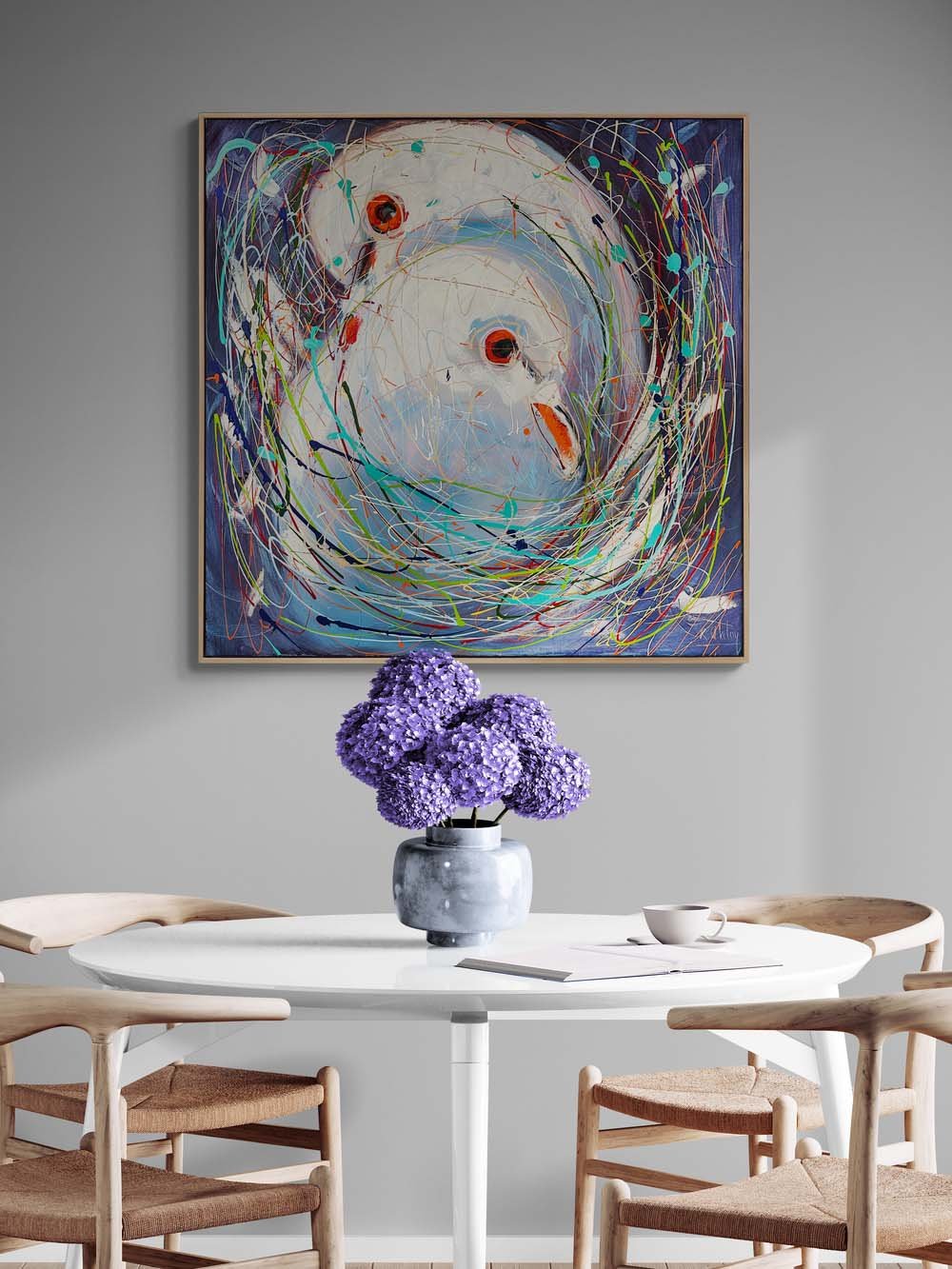 Güvercinlerin Düşleri Yağlı Boya Tablosu